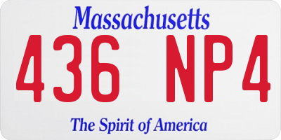MA license plate 436NP4