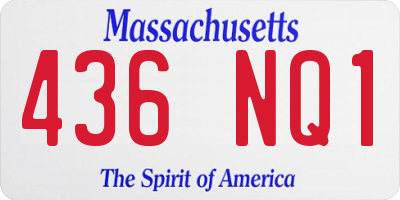 MA license plate 436NQ1