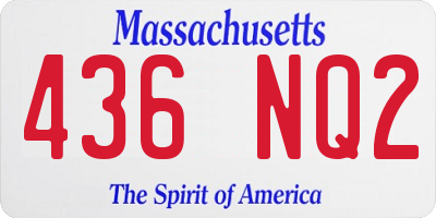 MA license plate 436NQ2