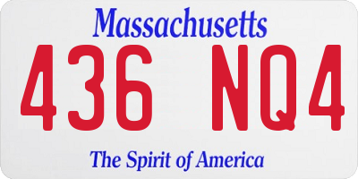 MA license plate 436NQ4