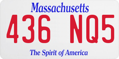 MA license plate 436NQ5