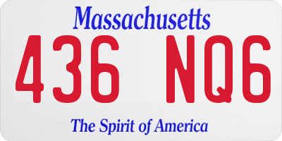 MA license plate 436NQ6