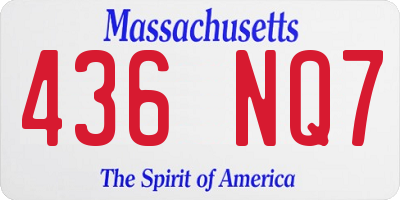 MA license plate 436NQ7