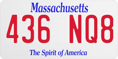 MA license plate 436NQ8