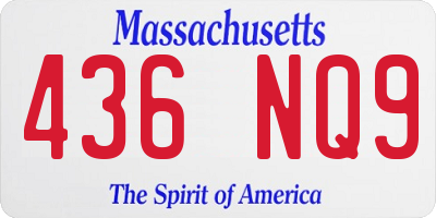MA license plate 436NQ9