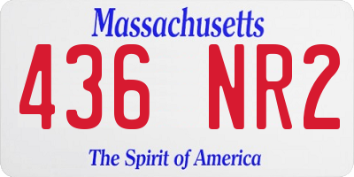 MA license plate 436NR2