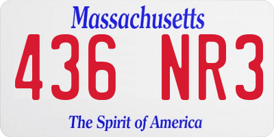 MA license plate 436NR3