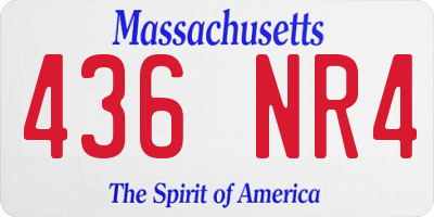 MA license plate 436NR4