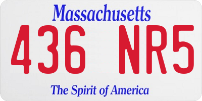 MA license plate 436NR5