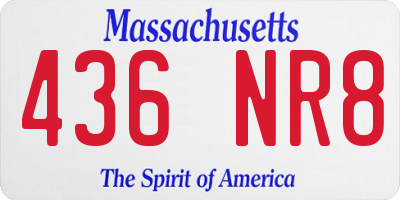 MA license plate 436NR8