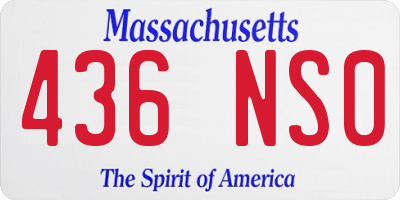 MA license plate 436NS0
