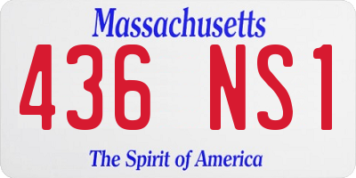 MA license plate 436NS1