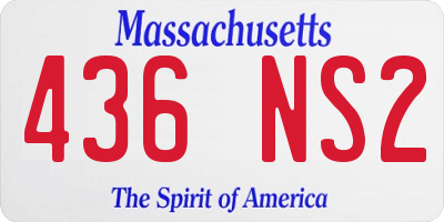 MA license plate 436NS2