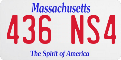 MA license plate 436NS4