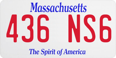 MA license plate 436NS6