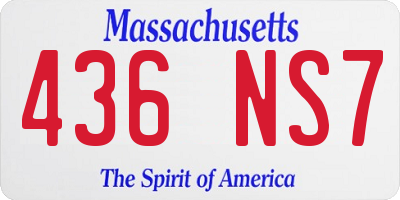 MA license plate 436NS7