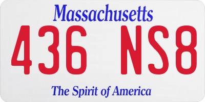 MA license plate 436NS8