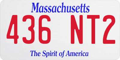 MA license plate 436NT2
