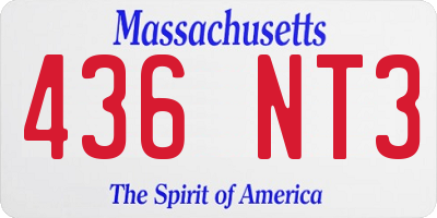 MA license plate 436NT3