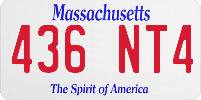 MA license plate 436NT4