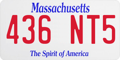 MA license plate 436NT5