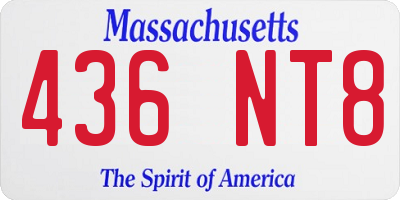 MA license plate 436NT8