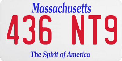 MA license plate 436NT9