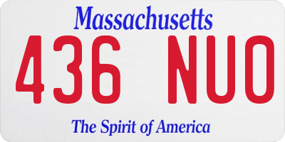 MA license plate 436NU0