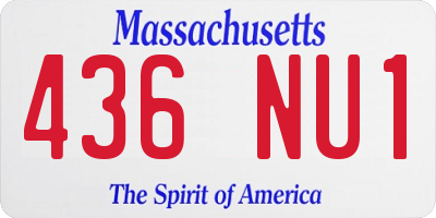MA license plate 436NU1