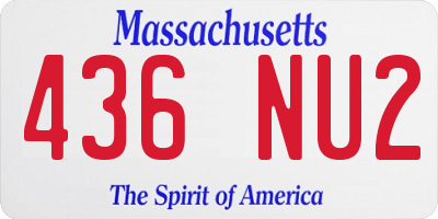 MA license plate 436NU2