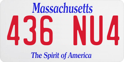 MA license plate 436NU4
