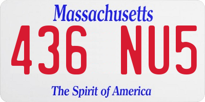 MA license plate 436NU5