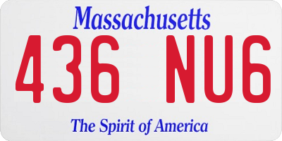 MA license plate 436NU6