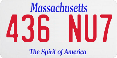 MA license plate 436NU7