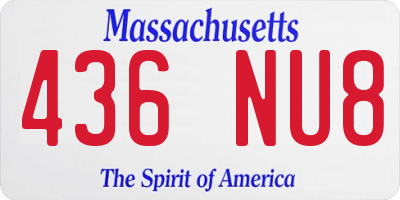 MA license plate 436NU8