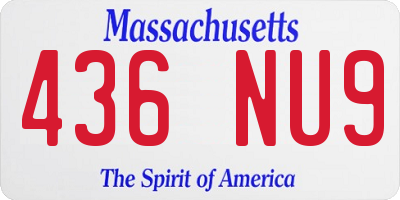 MA license plate 436NU9