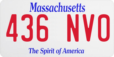 MA license plate 436NV0