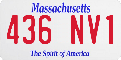 MA license plate 436NV1