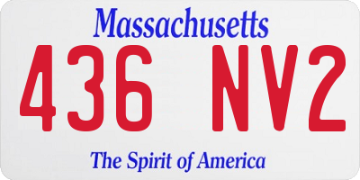 MA license plate 436NV2