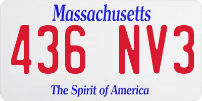 MA license plate 436NV3