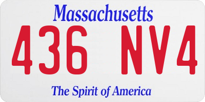 MA license plate 436NV4