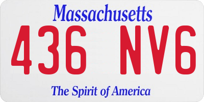 MA license plate 436NV6