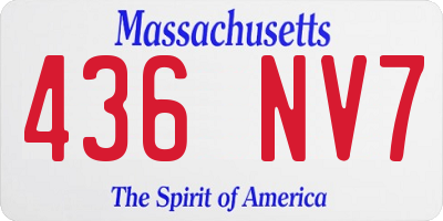 MA license plate 436NV7