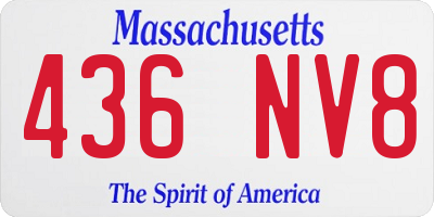 MA license plate 436NV8