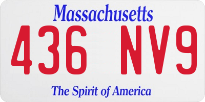 MA license plate 436NV9