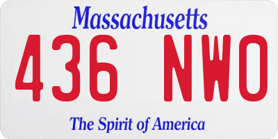 MA license plate 436NW0