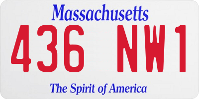 MA license plate 436NW1