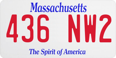 MA license plate 436NW2