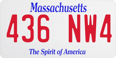 MA license plate 436NW4