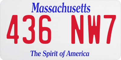 MA license plate 436NW7